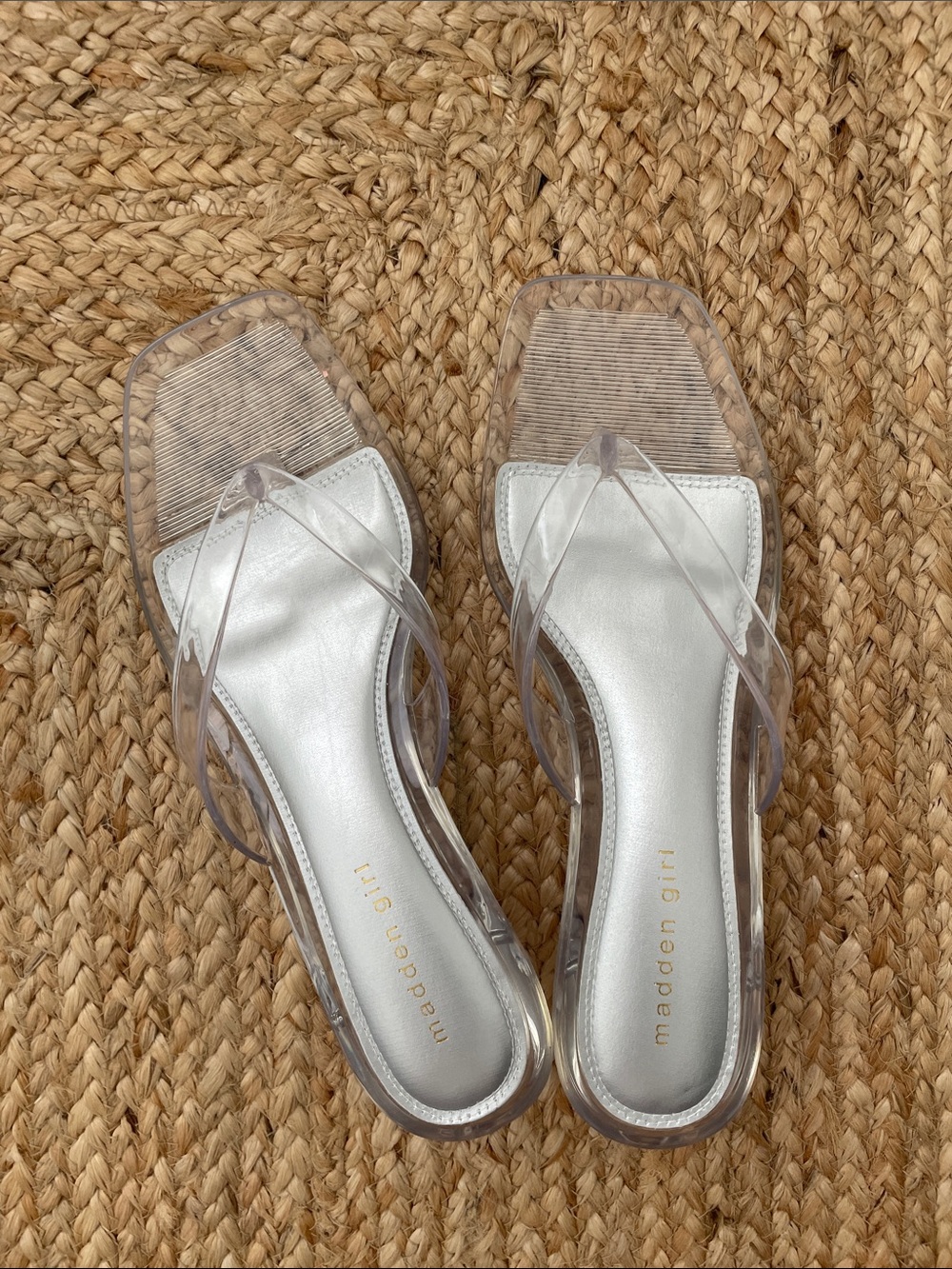 Madden Girl Clear Slide Sandals Size 10